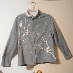 VGUC ~ Winter Croft & Barrow Long Sleeve Fleece Cardigan Sweater (Size: Medium)